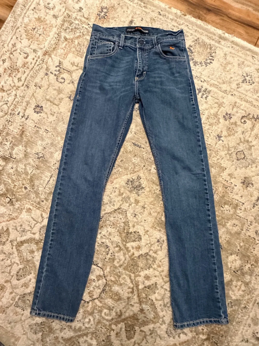 Classic Blue Straight-Leg Denim Jeans